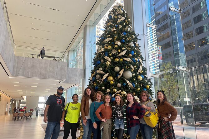 Astroville Tunnel Tour of Downtown Houston (Air-Conditioned) - Stop one: Holiday décor, the oldest bank, and the JFK connection