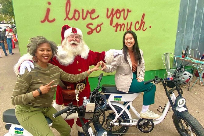 Austin Good Vibes E-Bike Tours - Lady Bird Lake views and music icons from Pfluger Bridge