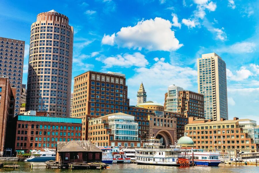 Boston: City Cruises Historical Sightseeing Cruise - USS Constitution and the Bunker Hill Monument view from the water