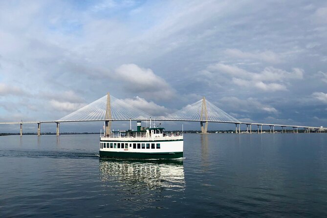 Charleston Harbor History Day-Time or Sunset Boat Cruise - Arthur Ravenel Jr. Bridge pass and Waterfront Park views