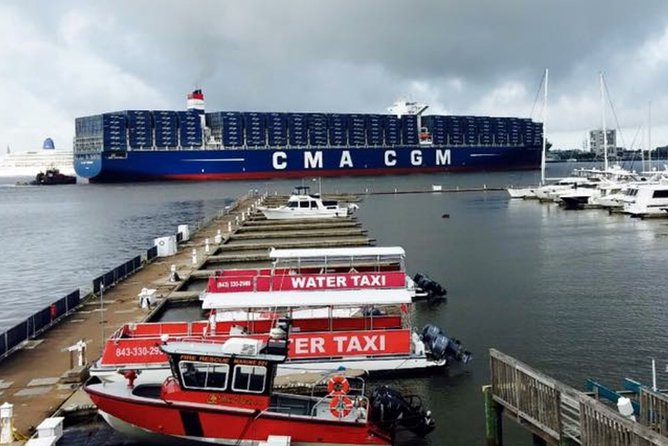 Charleston Water Taxi Cruise with Dolphin Sighting - Aquarium Wharf by the Maritime Center: a two-stop neighborhood with options