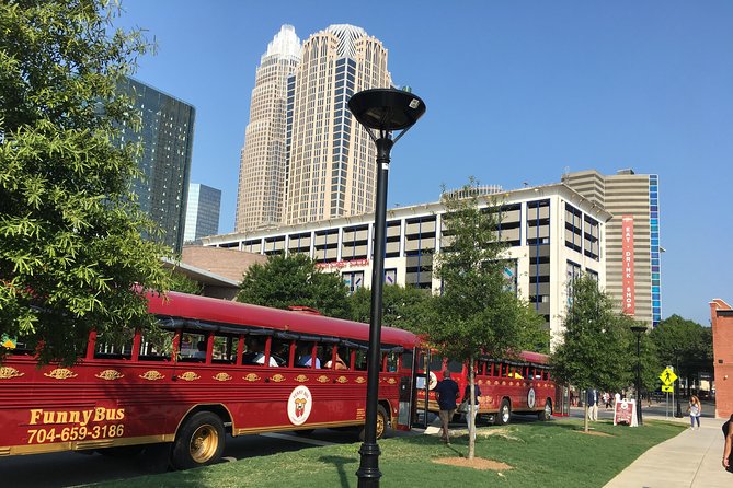 Charlotte FUNNY Historical Comedy City BUS Tour - Skyline views and the final loop back to 1st Ward Park