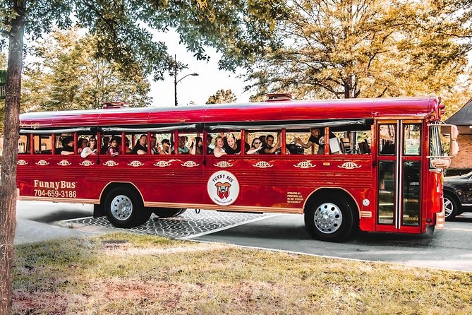 Charlotte FUNNY Historical Comedy City BUS Tour - The 90-minute flow: quick bodega break and neighborhood cruising