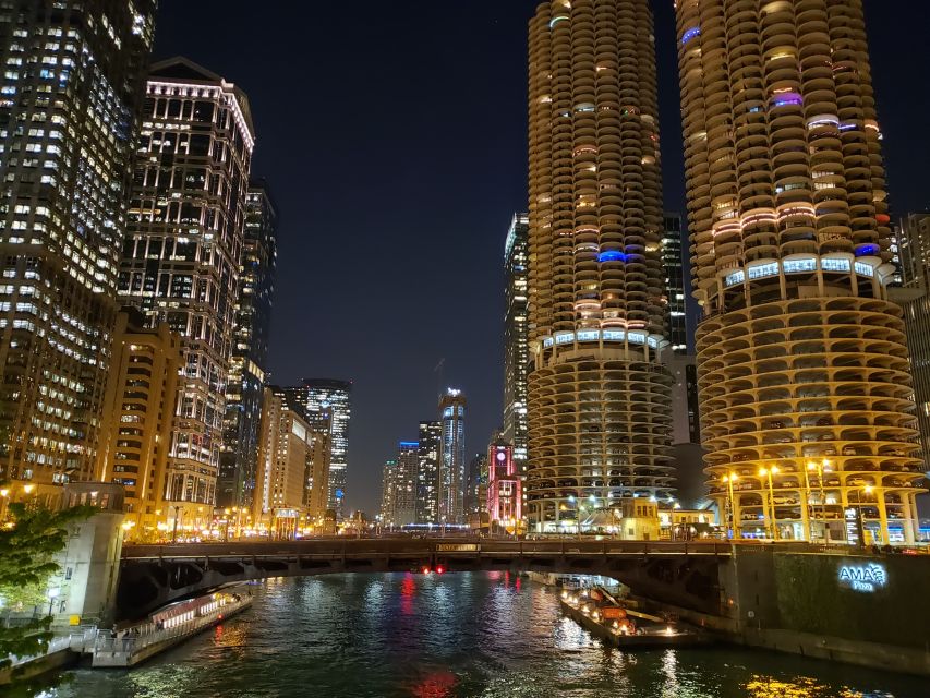 Chicago by Night River and Lake Cruise - Night Skyline From the River, Then Lake Michigan