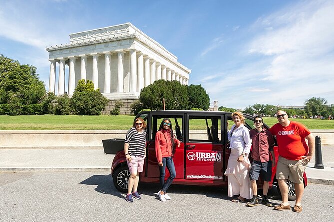 DC Monuments and Capitol Hill Tour by Electric Cart - Washington Monument, Holocaust Memorial, and the Tidal Basin lighting effect