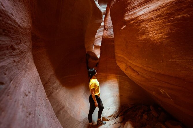 East Zion Crimson Canyon Hike & UTV Adventure - Entering the private access canyon: the hike begins at the mouth