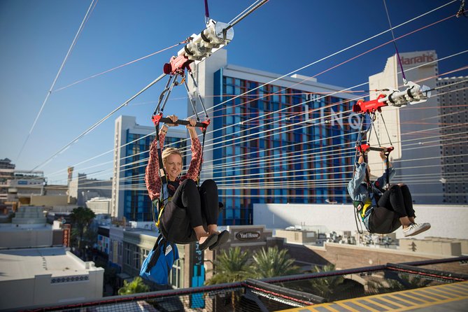 Fly LINQ Zipline at The LINQ Promenade in Las Vegas - The actual flight: gliding over Las Vegas Boulevard to High Roller