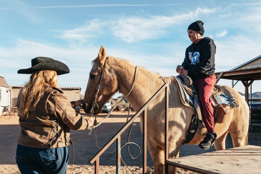 From Las Vegas: Desert Sunset Horseback Ride with BBQ Dinner - The 1.5-hour sunset horseback ride: calm horses and real instruction