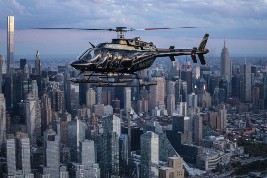 From New Jersey: New York City Skyline Tour - Day flight route: Verrazano Bridge, Manhattan icons, and the Palisades