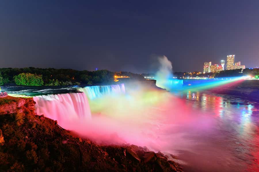 From NYC: Niagara Falls with Outlet Shopping, 2-Day Tour - Maid of the Mist in summer, Cave of the Winds in winter