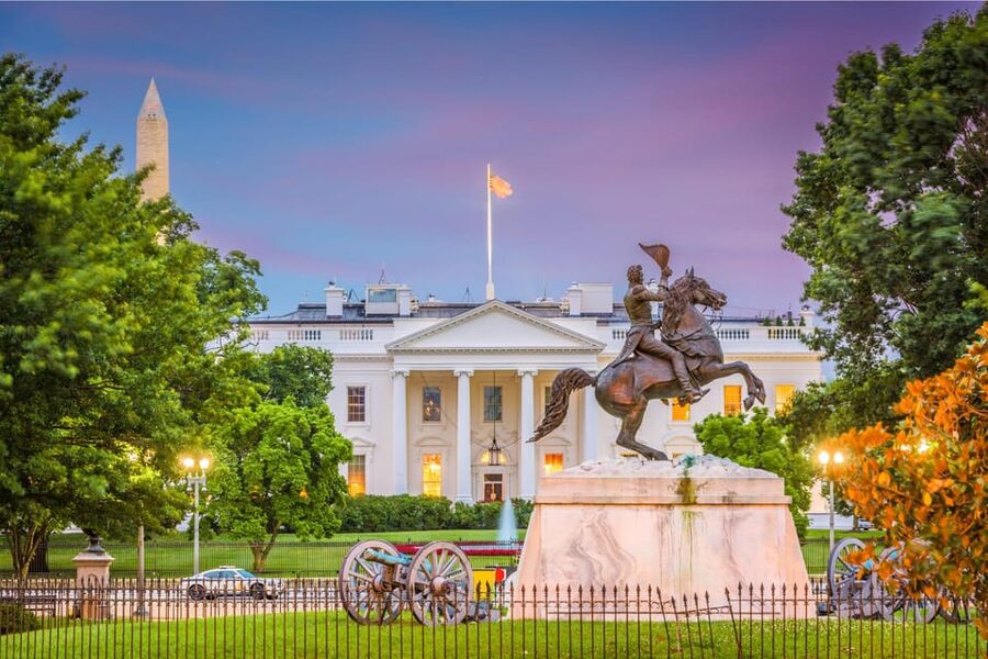 From NYC: Washington Highlights Guided One Day Tour - Constitution Avenue and the Peace Institute area, built for classic DC photos