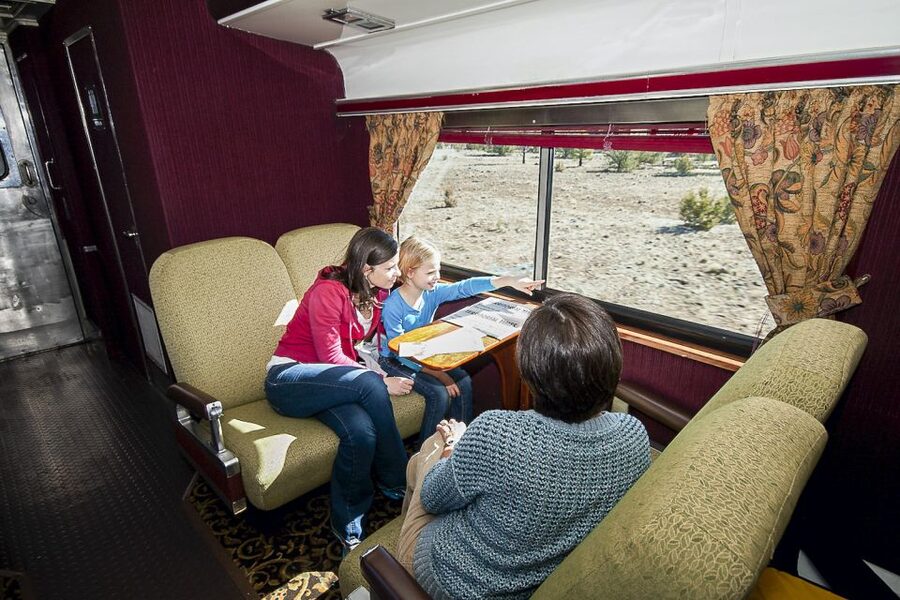 From Williams: Grand Canyon Railway Round-Trip Train Ticket - What the ride feels like: stories, steam, and scenery time
