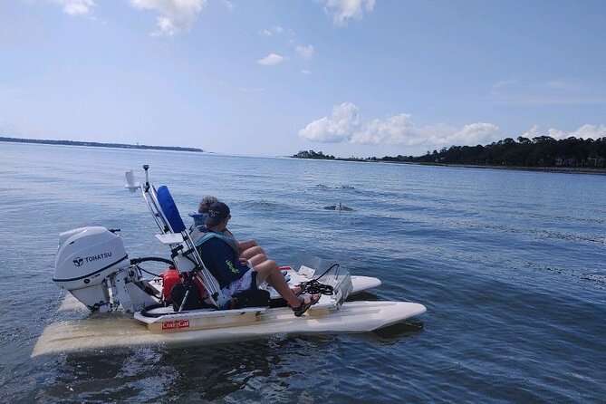 Hilton Head Island Guided Water Tour by Creek Cat Boat - Creek Cat driving: fun controls, real learning curve