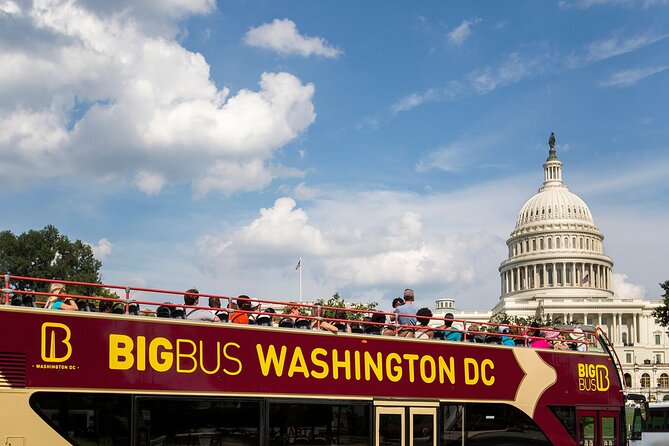 Hop-on Hop-off Sightseeing Tour by Open-top Bus with 18 Stops - The Wharf, Smithsonian Metro, and two museum stops with very different moods