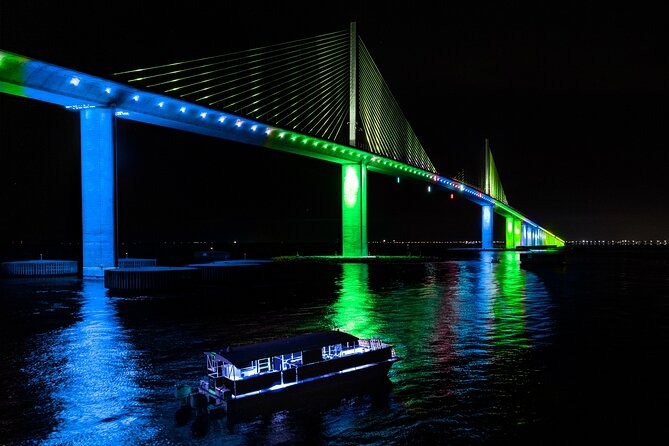 Island Sunset and Skyway Light Show - 3hr Boat Cruise in St. Pete - Sunshine Skyway Bridge Light Show: Photos, Facts, and Bridge Geometry