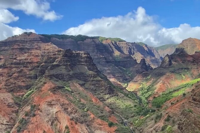 Kauai: Hughes 500 4-Passenger Doors-Off Helicopters - Waimea Canyon State Park: waterfalls in a big, brutal bowl