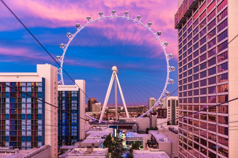 Las Vegas: FLY LINQ Zipline Ticket - Entering the LINQ Zipline, right on Las Vegas Boulevard
