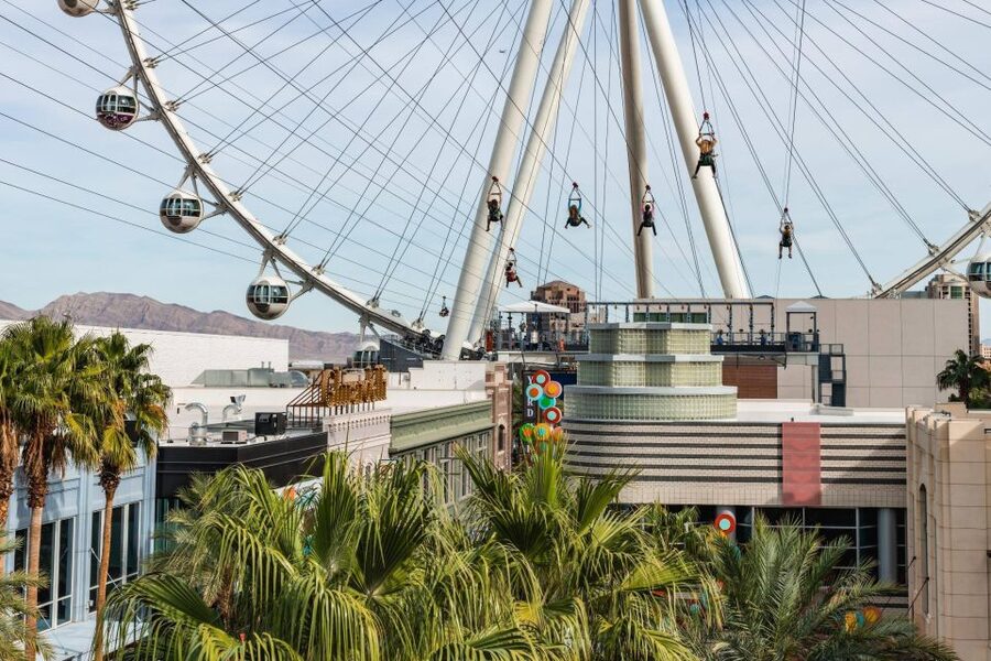 Las Vegas: FLY LINQ Zipline Ticket - The zipline run: 1,000+ feet over the LINQ Promenade