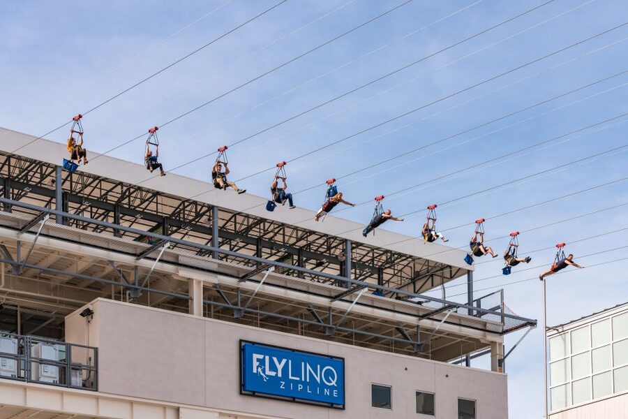 Las Vegas: FLY LINQ Zipline Ticket - Landing near the High Roller, and why the view feels different than Fremont