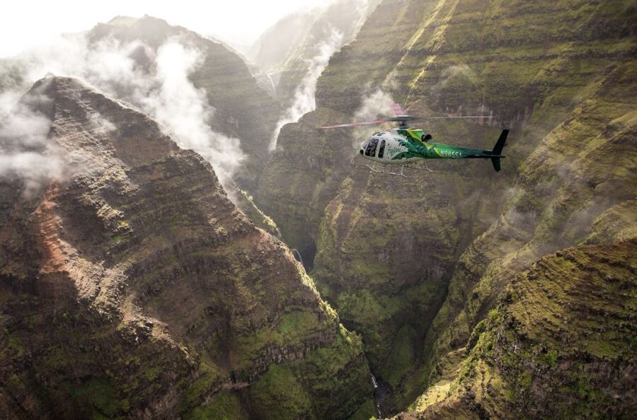 Lihue: Deluxe Waterfall Safari Helicopter Tour - Waimea Canyon stop: red valleys and real scale