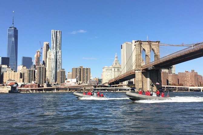 Manhattan Adventure Sightseeing Boat Tour - from Chelsea Piers - East River to Governors Island: bridge approach energy with real waterfront texture