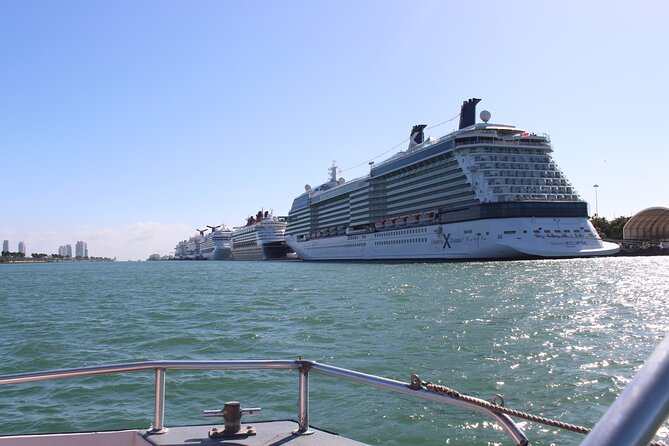 Miami Boat Tour of Celebrity Homes - Port views and giant cranes, the Miami you do not expect