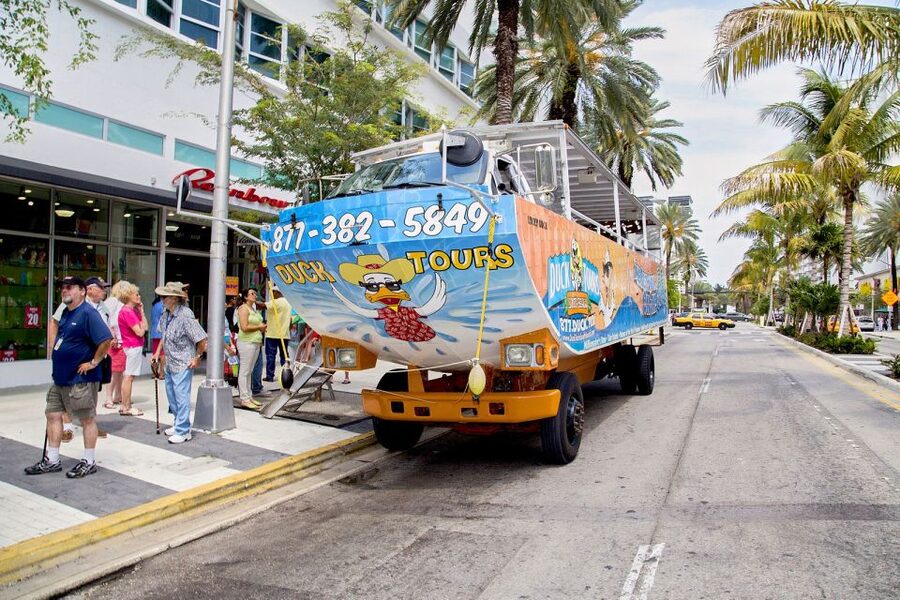 Miami: Duck Tour of Miami and South Beach - The 90 Minutes, Step by Step: Land, Art Deco, then Biscayne Bay Splashdown
