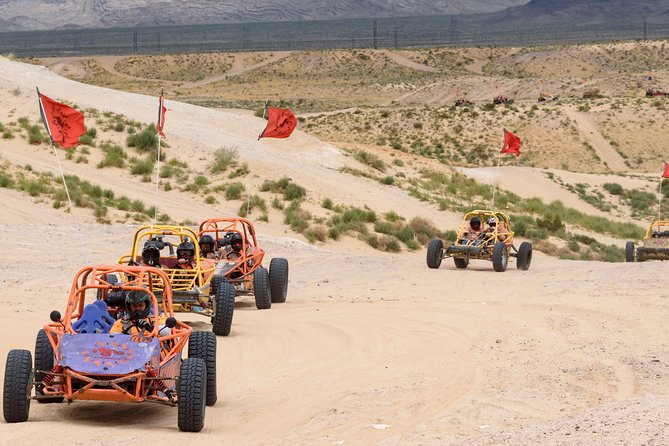 Mini Baja Chase Dune Buggy Adventure in Las Vegas - The buggy setup: roll cages, harnesses, and full-face control