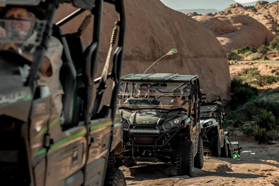 Moab: Hell's Revenge UTV 4x4 Guided Adventure - Meeting at Moab Tourism Center, then getting your first instructions fast