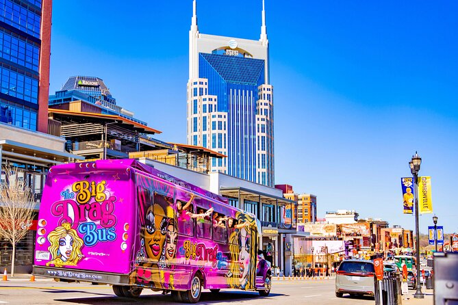 Nashville Party Bus with Drag Queen Hosts & Live Performances - Timing that surprises people: 90 minutes on the bus, 2 hours 15 total