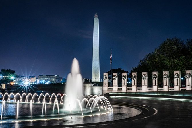 National Mall Monuments Night Tour with 10+ Stops, Entry Tickets - Nighttime coach timing, meeting point, and what 3 hours really feels like