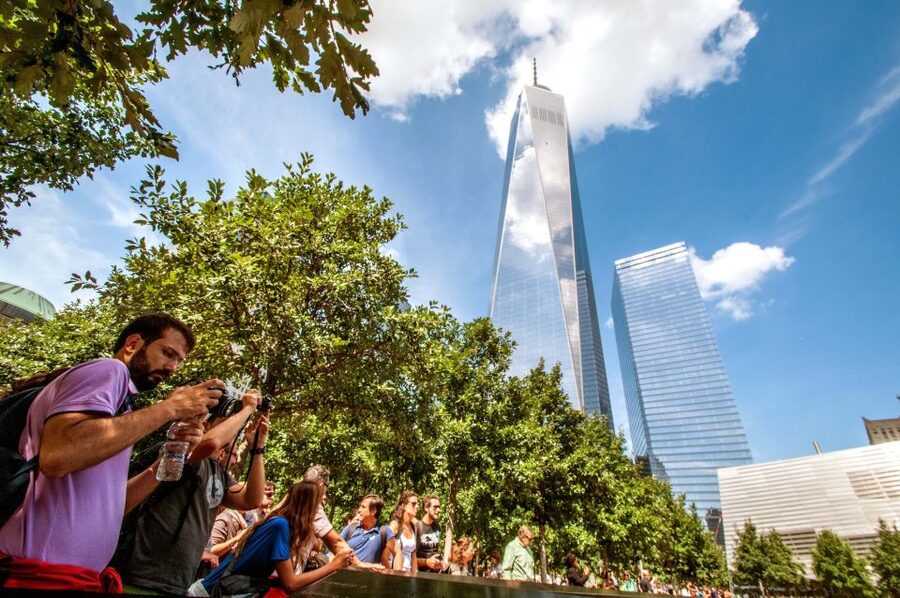 New York City: Bus Tour from Manhattan - Wall Street and Battery Park, a big skyline moment for your morning