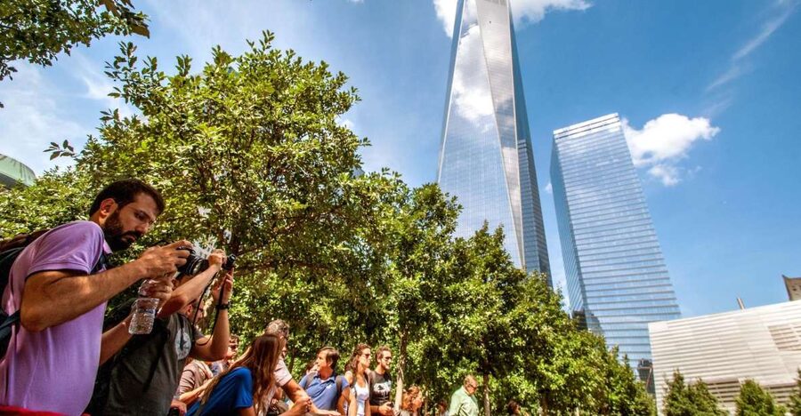 New York City: Bus Tour from Manhattan - The World Trade Center area drive-by and the finish at Herald Square