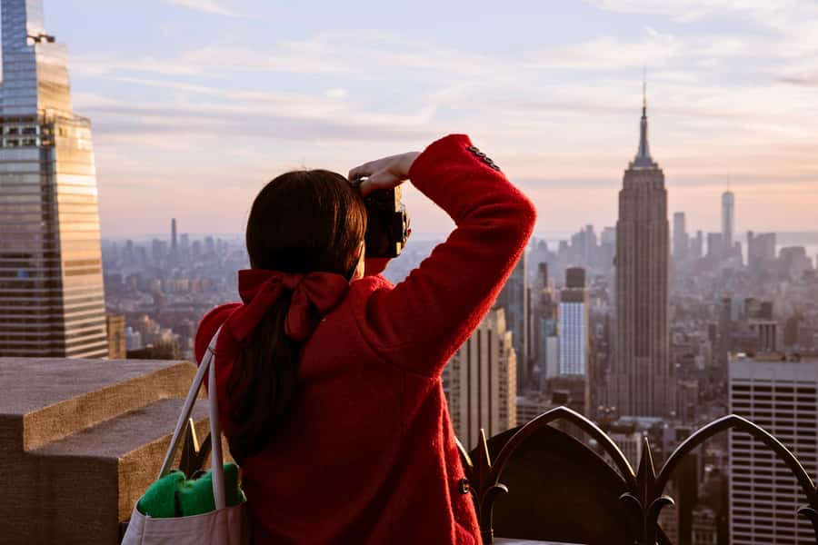 New York City: Top of the Rock Observation Deck Ticket - Entering 30 Rockefeller Plaza: Swarovski chandelier to the 67th-floor decks