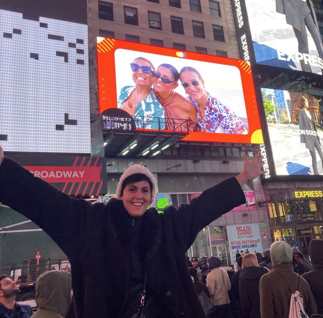 NYC: See Yourself on a Times Square Billboard for 24 Hours - Finding the billboard fast: 1560 Broadway above Pelé, across from TKTS