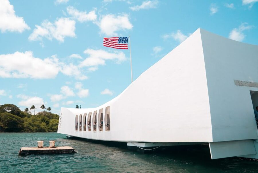 Oahu: Pearl Harbor, USS Arizona, and City Tour - Hawaii State Capitol grounds: Eternal Flame, war memorials, Liberty Bell, and Kamehameha