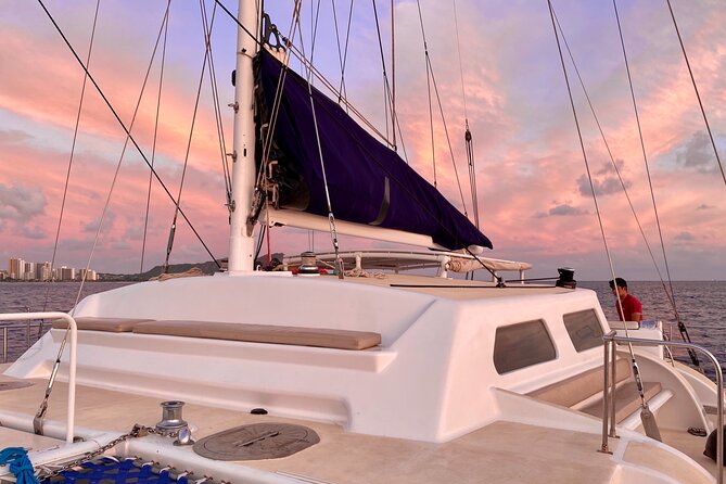 Oahu's Waikiki Coast: Moana’s Sunset Cocktail Sail - The Moana Catamaran feel, with practical comforts