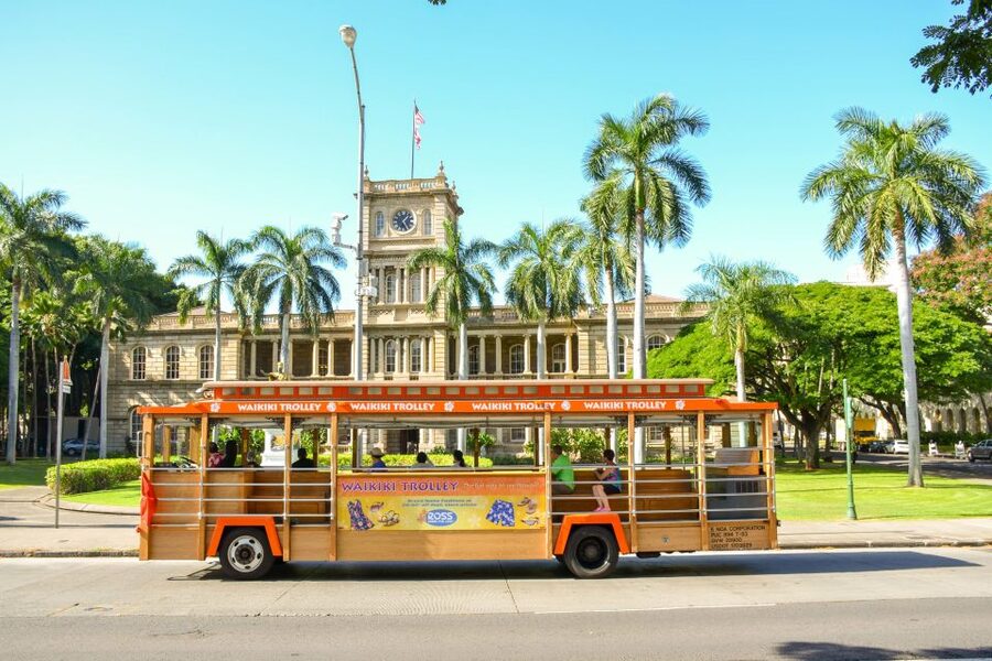 Oahu: Waikiki Trolley Hop-on Hop-off All-Line Pass - Blue Line coastline views, local food stops, and Sea Life Park
