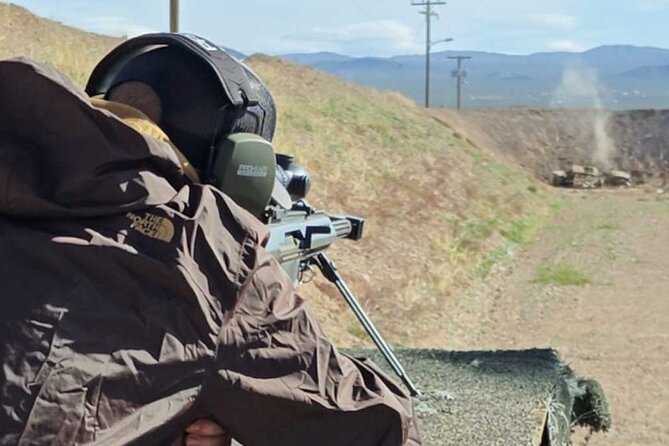 Outdoor Shooting Experience with Transfer and Lunch in Las Vegas - Desert Storm range setup: bunkers, exploding targets, and real full-auto energy