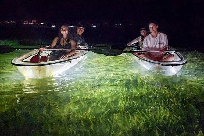 Sarasota - Clear Kayak LED Night Glass Bottom Tour - Sarasota Bay at night, in a clear kayak with LED light