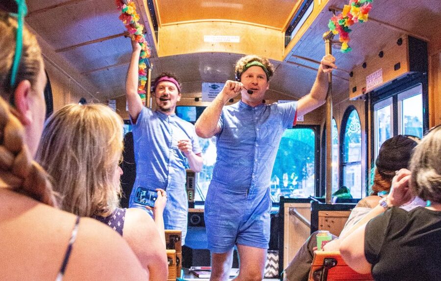 Savannah: "Savannah for Morons" Comedy Trolley Tour - Meet the Moron twins, then get moving