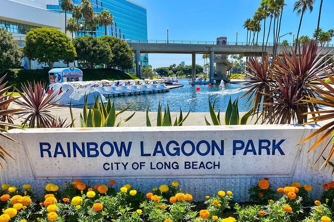 Swan Boat Rental at Rainbow Lagoon in Long Beach - Entering the Rainbow Lagoon swan dock at Shoreline Drive