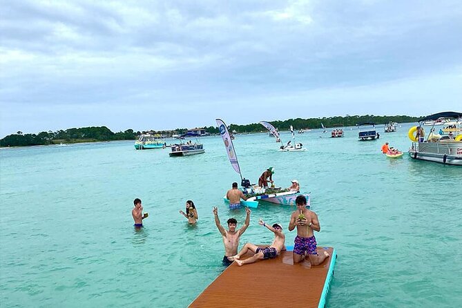 Tailfins Tiki Boats Crab Island Sandbar(3hrs/ 5/5:30 are 2hrs) - A Captained Tiki Boat Ride That Feels Personal