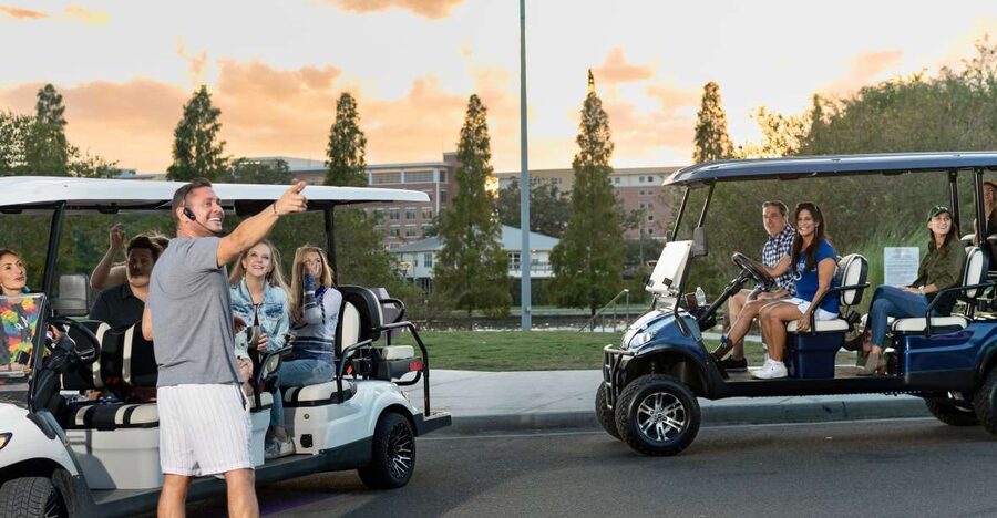 Tampa: Guided City Tour in Deluxe Street Golf Cart - Entering Tampa on a deluxe electric golf cart