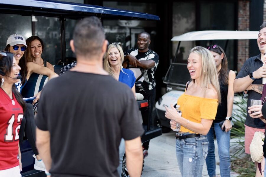 Tampa: Guided City Tour in Deluxe Street Golf Cart - Ybor City by cart: statues, clubs, and Spanish restaurant legends