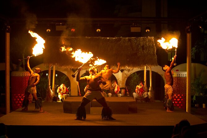Waikiki Starlight Luau on The Great Lawn-Hilton Hawaiian Village - The stage show: fire knife drama plus Polynesian dance variety